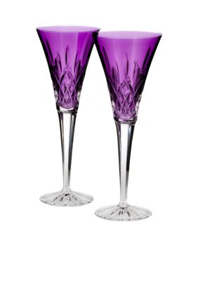 Amethyst Toasting Flutes Pair