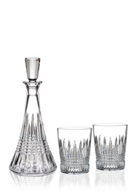 Waterford Lismore Diamond Decanter & DOF Pair