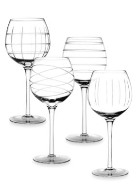 Crystal Clear Medallion Set of 4 Goblets