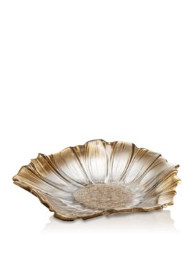 Crystal Clear Venezia Gold Flower Tray