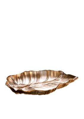 Crystal Clear Venezia Gold Leaf Platter