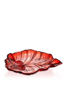 Crystal Clear Venezia Red Leaf Platter