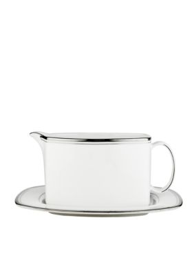 Library Lane Platinum Sauceboat with Stand