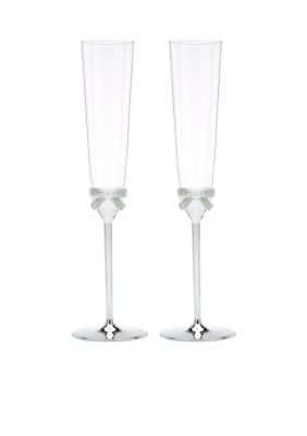 Kate Spade Grace Avenue Silver Flute Pair