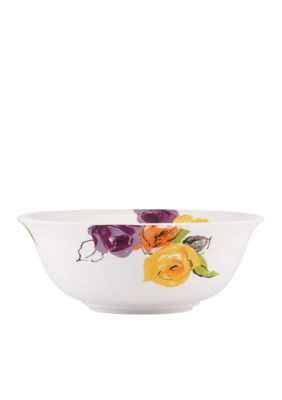 Charcoal Floral Serving Bowl
