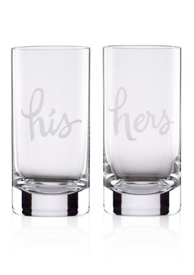His & Hers Set of 2 Highball Glasses