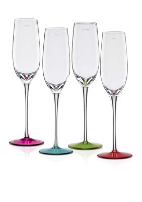 Kate Spade Say The Word Set of 4 Colored Flutes