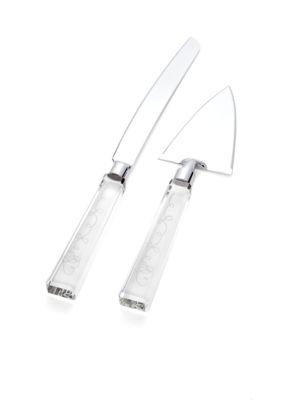 Mikasa Love Story Crystal Cake Knife & Server Set