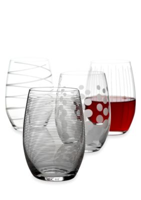 Mikasa Cheers Set of 4 Stemless Red Wine Glasses