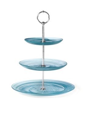 Mikasa Swirl Teal 3 Tier Server