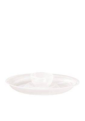 Mikasa Swirl White Chip and Dip