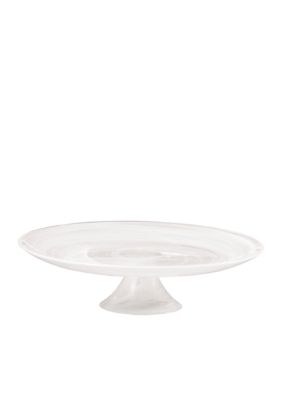 Mikasa Swirl White Footed Cake Plate