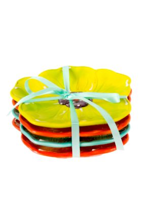 Kelley Floral Set of 4 Caddy Plates