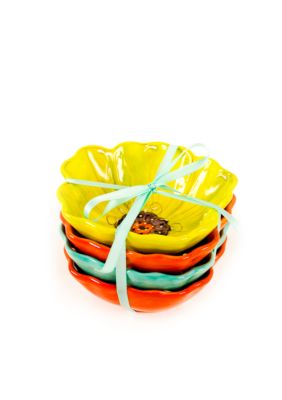 Kelley Floral Set of 4 Figural Fruit Bowls