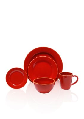 Baum Brothers Costa Del Sol Red 4-piece Place Setting & Serveware