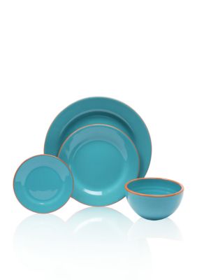 Baum Brothers Costa Del Sol Turquoise 4-piece Place Setting & Serveware