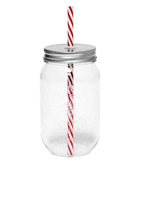 New View 16-oz. Glass Jar with Straw