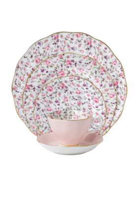 New Country Rose Vintage Confetti 5pc Place Setting