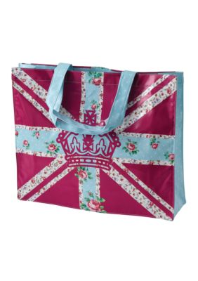 Royal Albert New Country Roses Vintage Plasticised Shopping Bag- Bright Union Jack