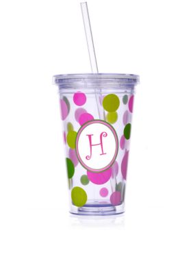 Clay Art Multi Dot Monogram Tumbler 16 oz - More Letters Available