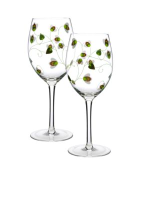 Luigi Bormioli Set of 2 Green All Purpose Wine Glasses - Online Only