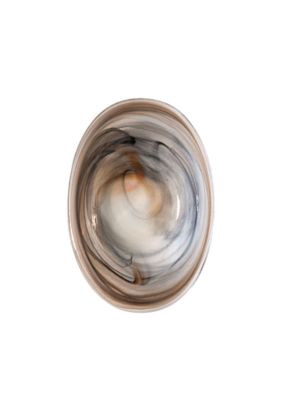 Vietri Alabaster Glass Taupe Small Oval Bowl