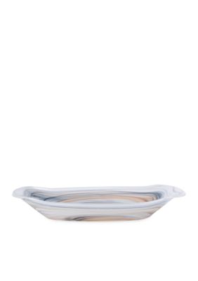 Vietri Alabaster Glass Rectangular Shallow Bowl