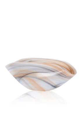 Vietri Alabaster Glass Oval Envelope Bowl