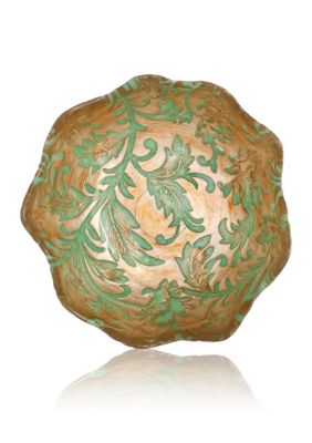 Vietri Damask Glass Aqua Dessert Bowl