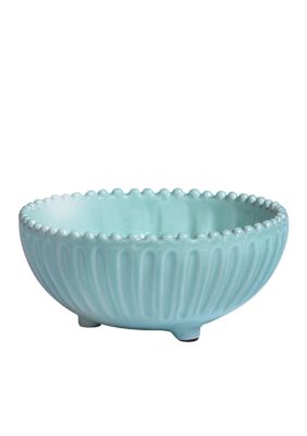 Incanto Aqua Stripe Footed Bowl