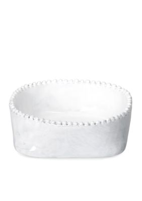 Incanto White Stripe Square Antipasti Bowl 5.5-in. L x 2-in. H
