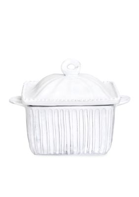 Incanto White Stripe Square Oven Casserole Dish 6.75-in. x 6.5-in. H
