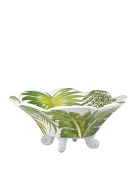 Painted Palms Large Footed Bowl