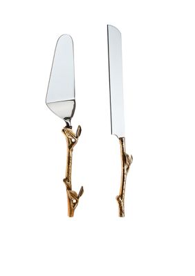 Godinger Gold Leaf Cake Set - Online Only 