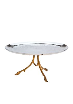 Godinger Gold Leaf Footed Tray - Online Only