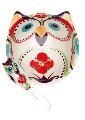 Bella Owl Dip Bowl & Spreader 5.25-in. x 4.75-in. x 2.4-in.