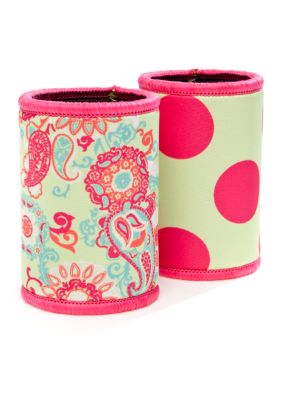 Home Accents Paisley and Dot Koozie 2-pack 