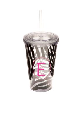 Home Accents&reg; Zebra Monogram Tumbler 16 oz - More Letters Available