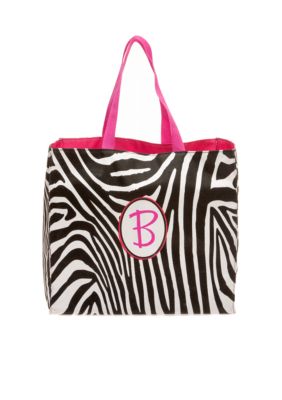 Home Accents Zebra Monogram Shopping Bag