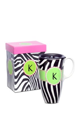 Home Accents&reg; Monogram Zebra Boxed Travel Mug