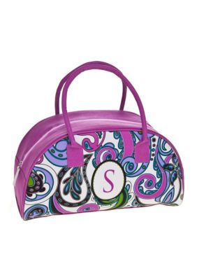 Home Accents&reg; Monogram Purple Paisley Lunch Tote