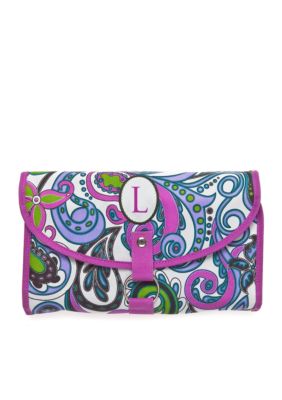 Home Accents&reg; Monogram Purple Paisley Travel Cosmetic Case