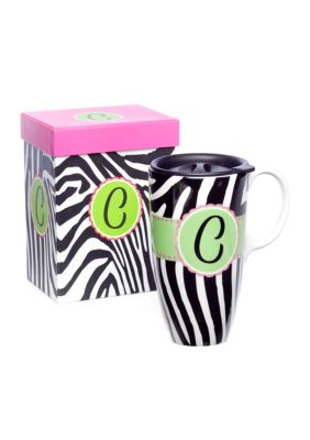 Home Accents Monogram Zebra Boxed Travel Mug