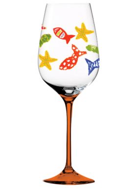 Home Accents Funky Fish Hand-Painted Wine Glass
