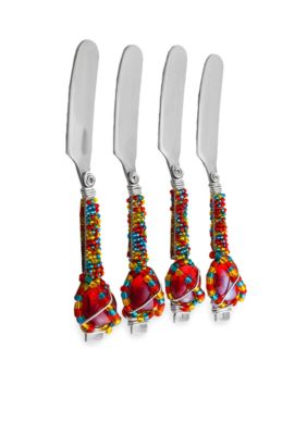 Home Accents Glass Beaded Spreader Set of 4