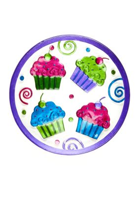Home Accents Hand Painted Round Cupcake Platter