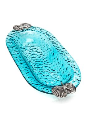 Home Accents Blue Bubble Oval Bowl