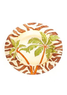 Home Accents Palm Tree and Zebra Print Platter