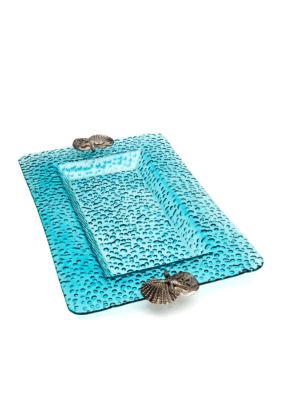 Home Accents Blue Bubble Platter