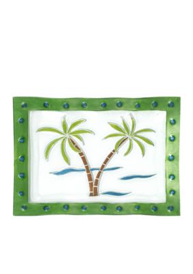 Home Accents Hand Painted Palm Tree Platter